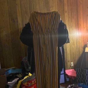 Yellow striped jumpsuit